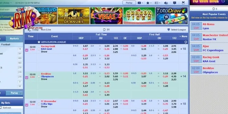 3 hình thức cá độ thể thao hot nhất SBOBET Rikvip